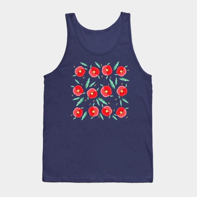 Poppy-flowers Tank Top by Valeria Frustaci 